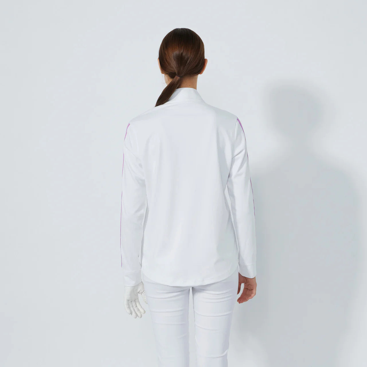 Peach LS Half neck - White
