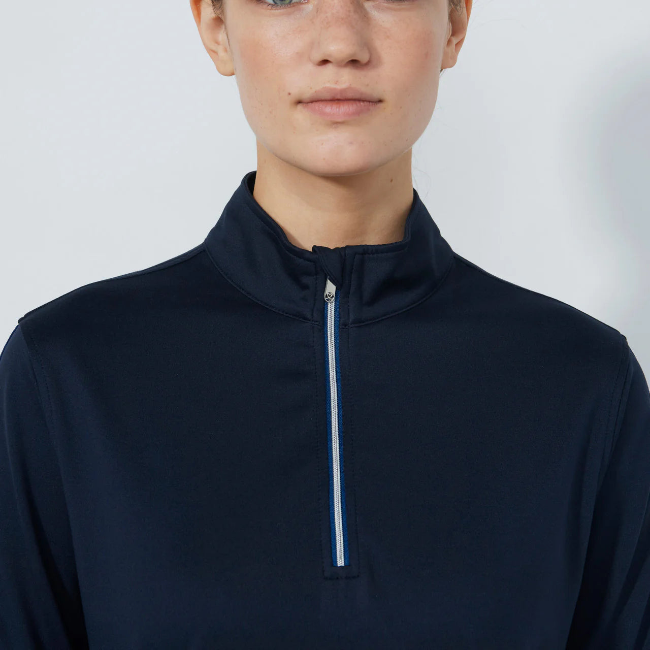 Peach LS Half neck - Navy
