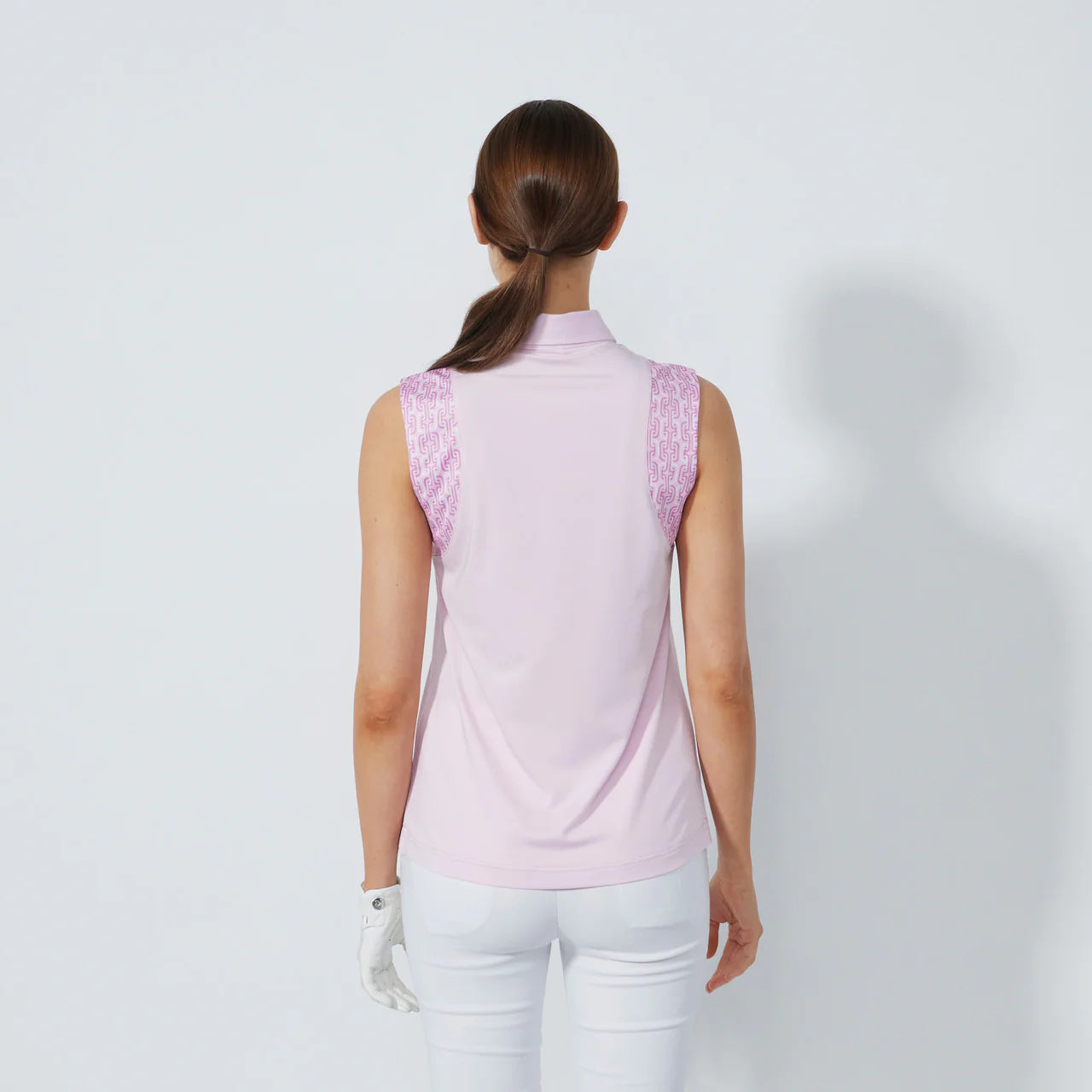 Print insert SL Polo shirt - Pink pansy