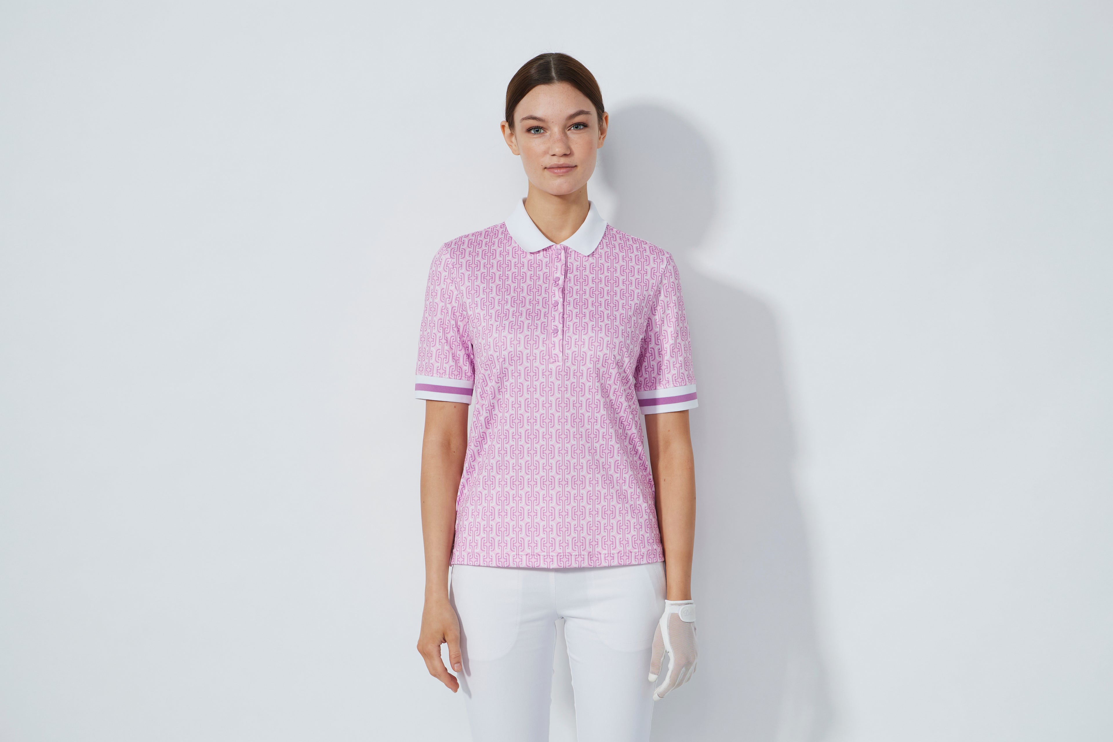 Printed 1/2S Polo shirt - Delusion Pink