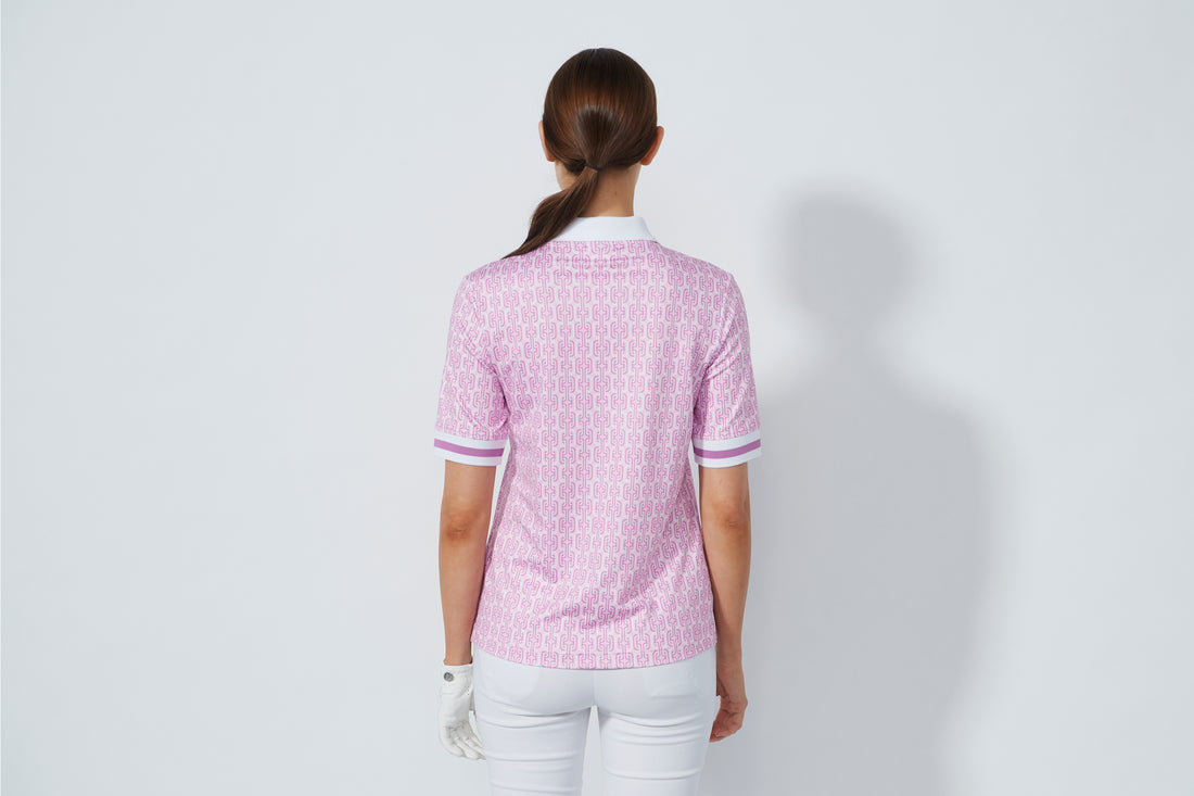 Printed 1/2S Polo shirt - Delusion Pink
