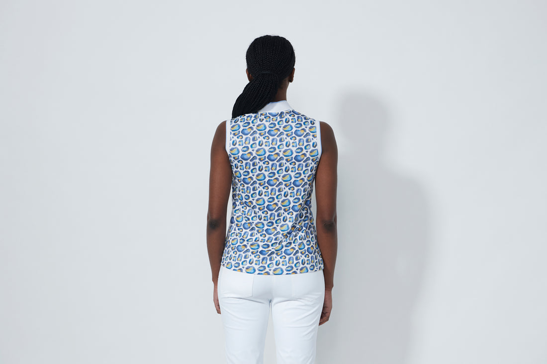 Printed SL Polo shirt - Water Leo