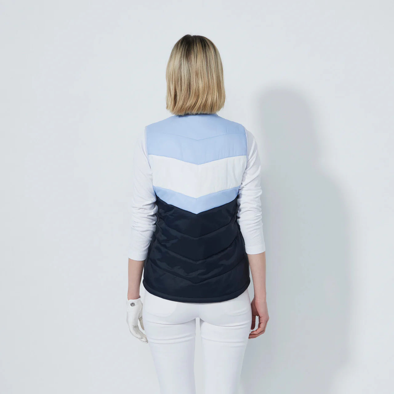 Blockstriped Padded Vest - Navy