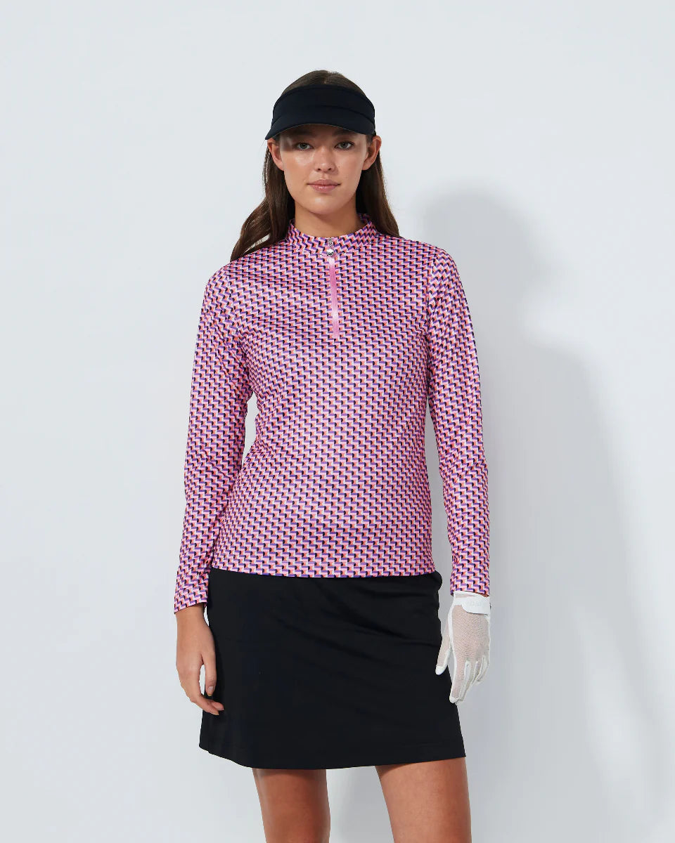 Printed LS Half neck - Pop Geo