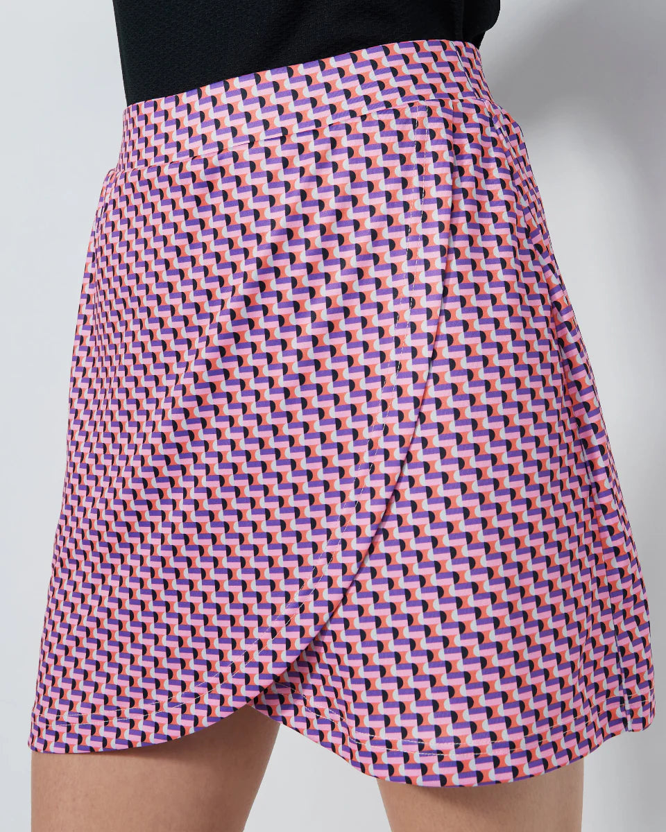 Printed Wrap Skort 45 cm - Pop Geo