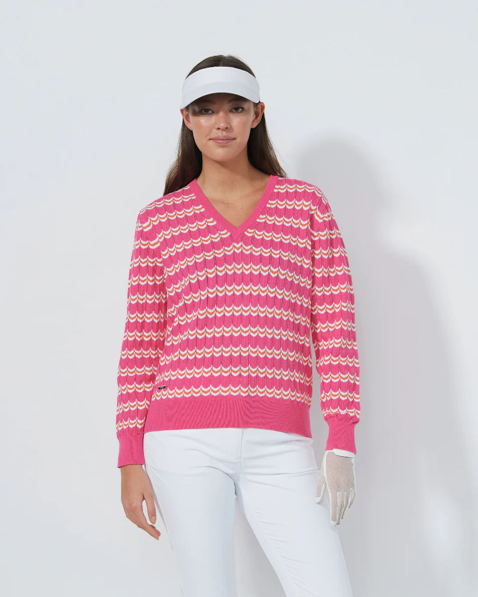 Wave Pullover - Radiant Pink