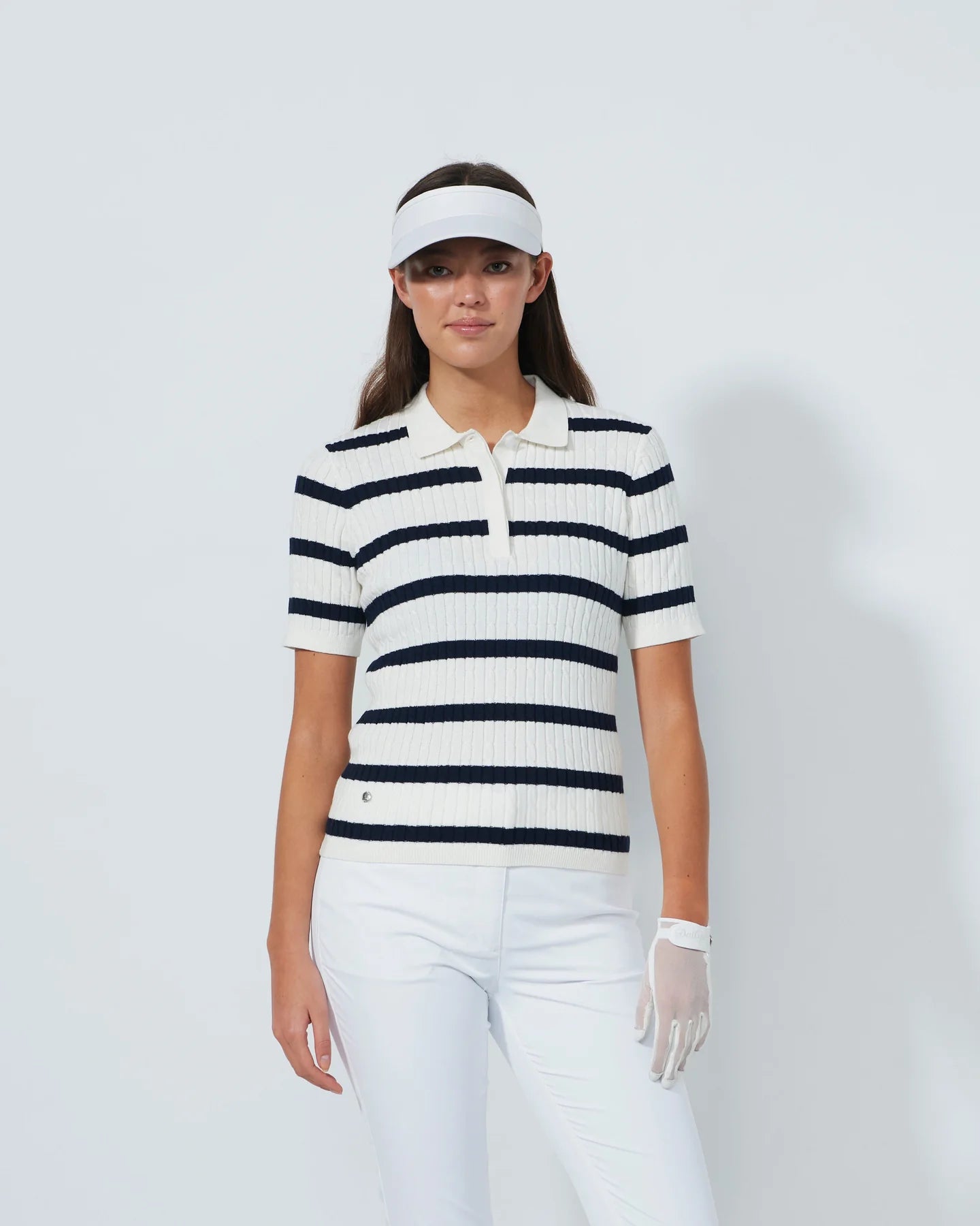 Stripe Madelene 1/2S Polo shirt - Navy