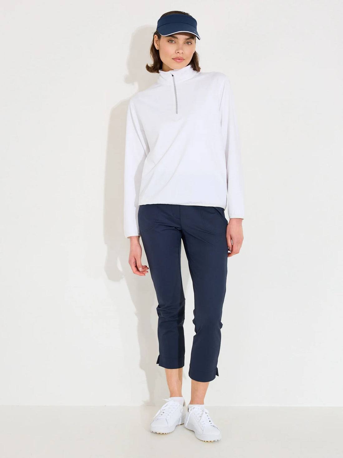 Lds Cradoc halfzip fleece - white