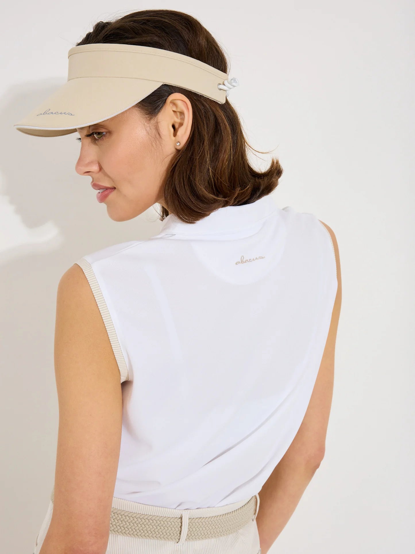 Lds Bovey drycool sleeveless - white/lt.sand