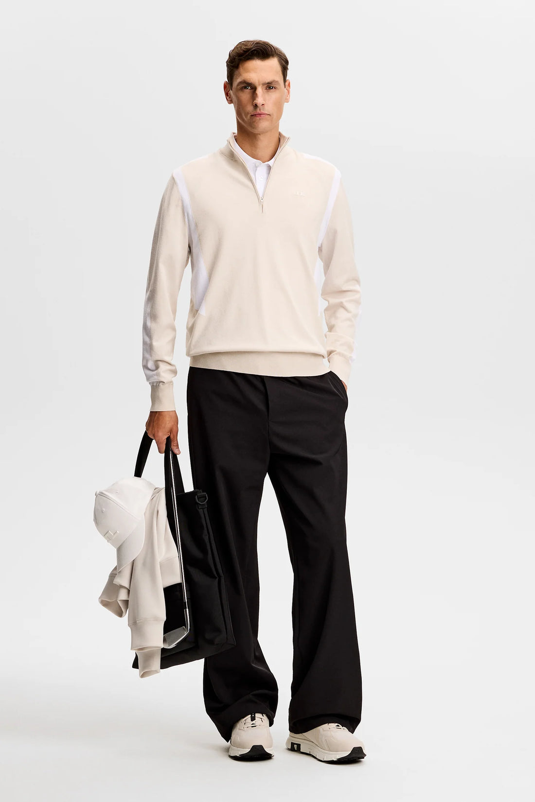 Kendrick Knitted Zip Sweater - Moonbeam
