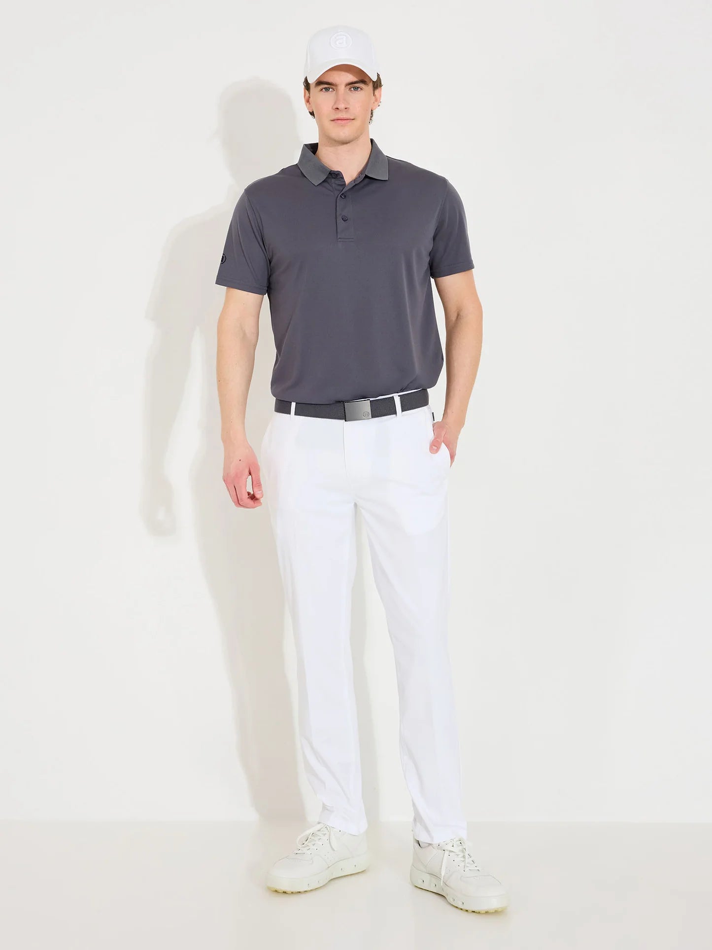 Mens Cray drycool polo - dk.grey