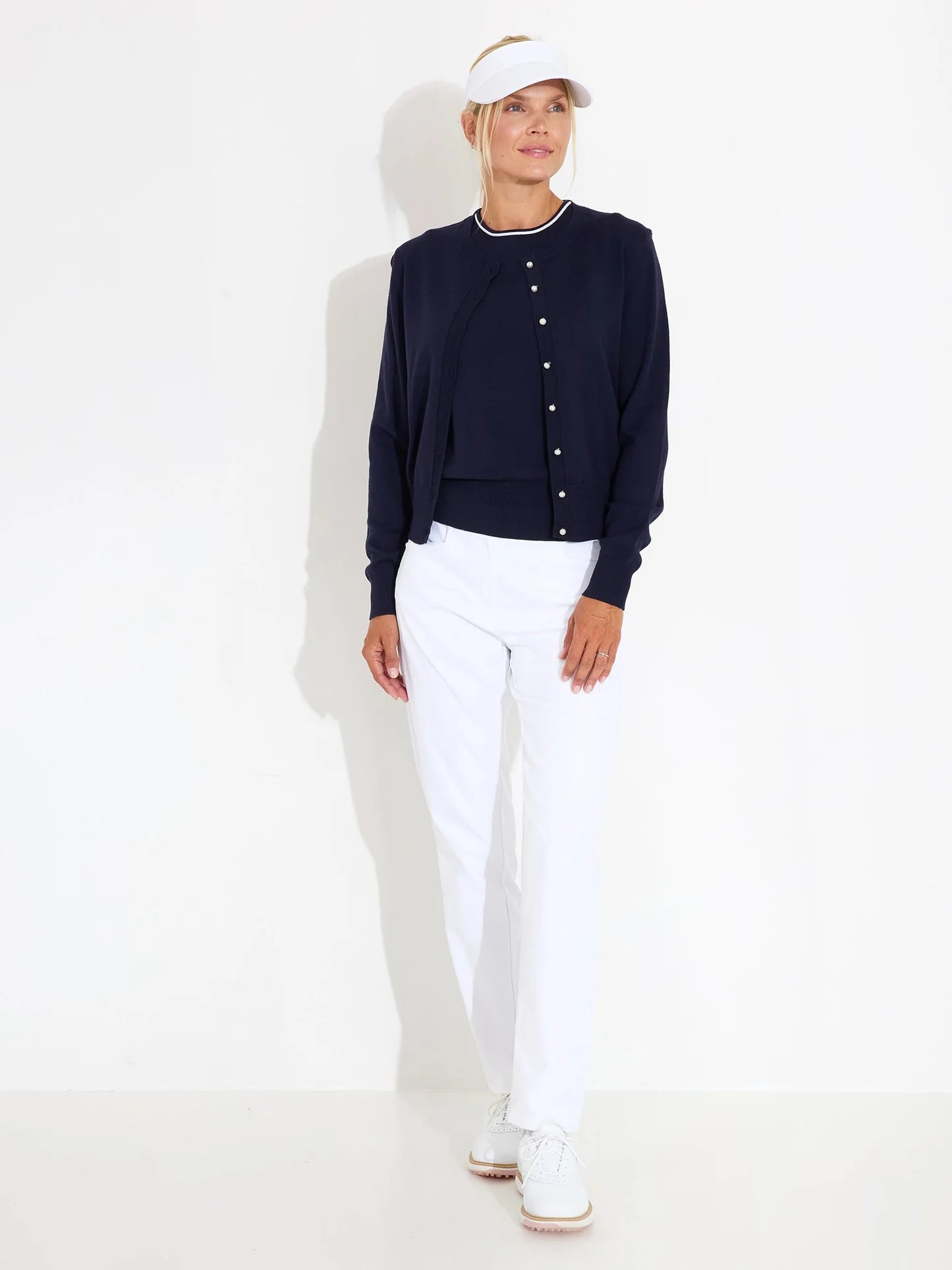 Lds Niblick cardigan - navy