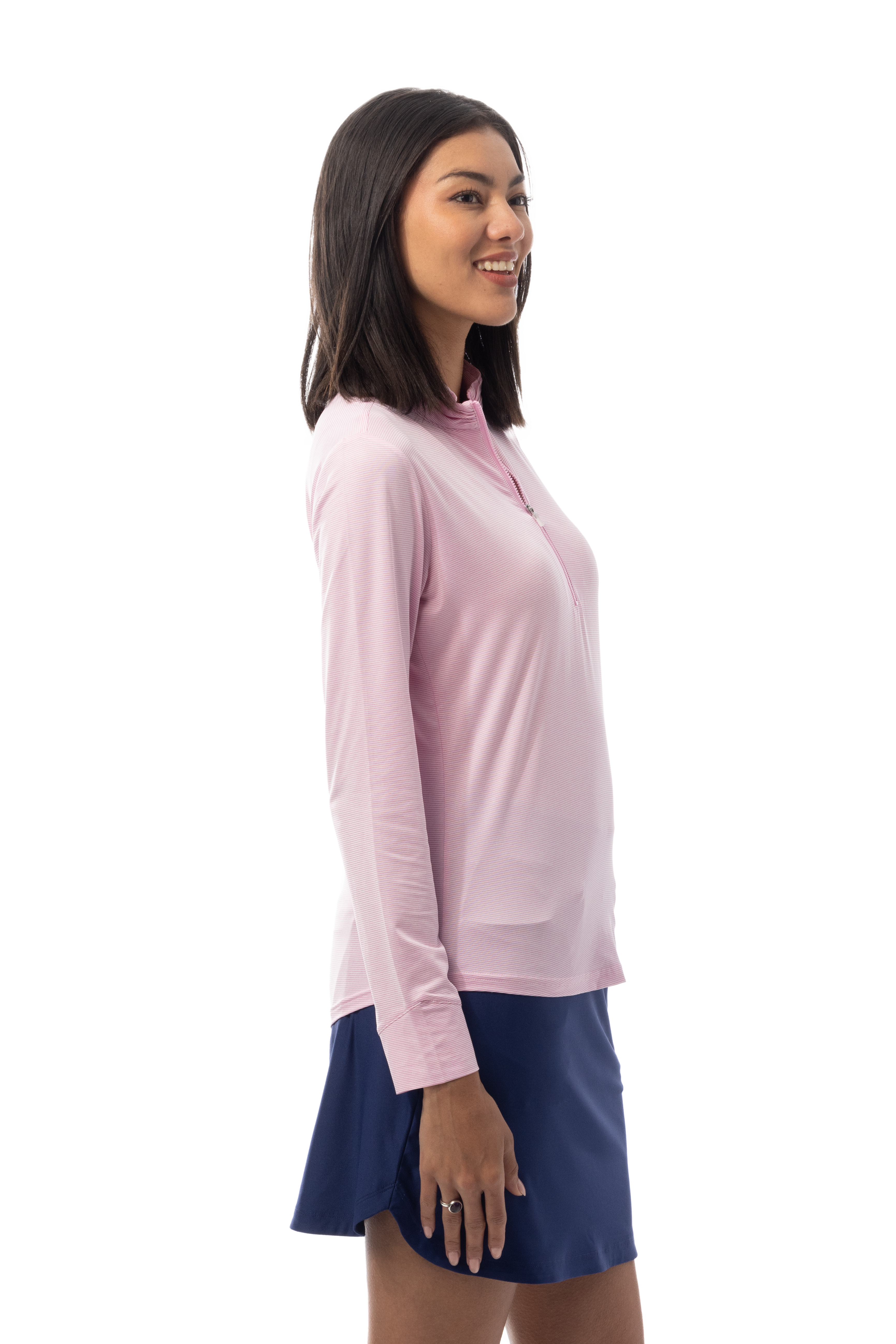 SOLMELANGE L/S STRIPE MOCK - RSQMWH