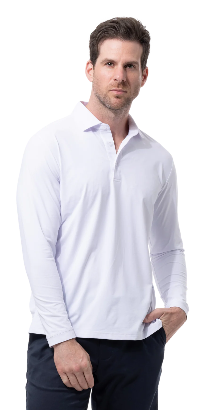 SOLAIRCOOL LONGSLEEVE POLO - WHI