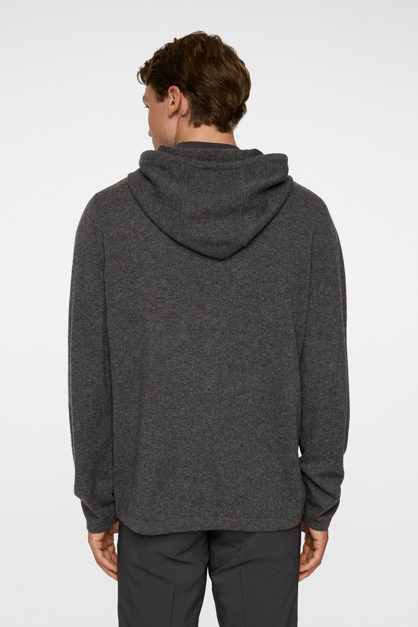 Kolton Cashmere Hoodie - Dark Grey Melange