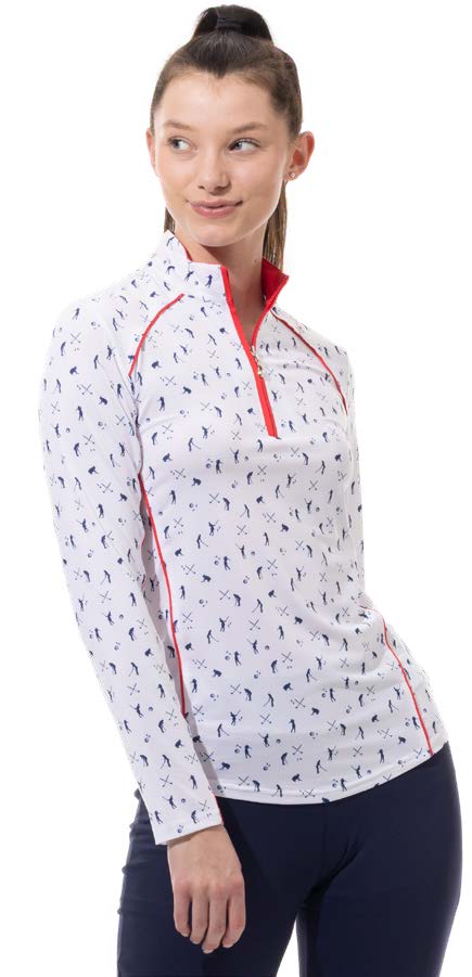 Sunglow Print Piping Mock