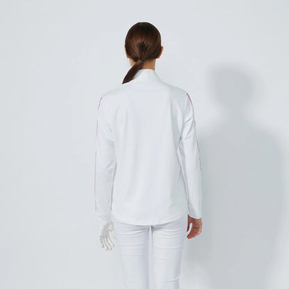 Peach LS Half neck - White