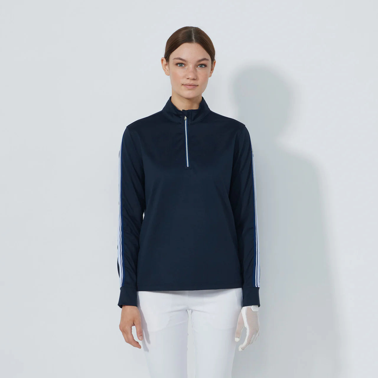 Peach LS Half neck - Navy