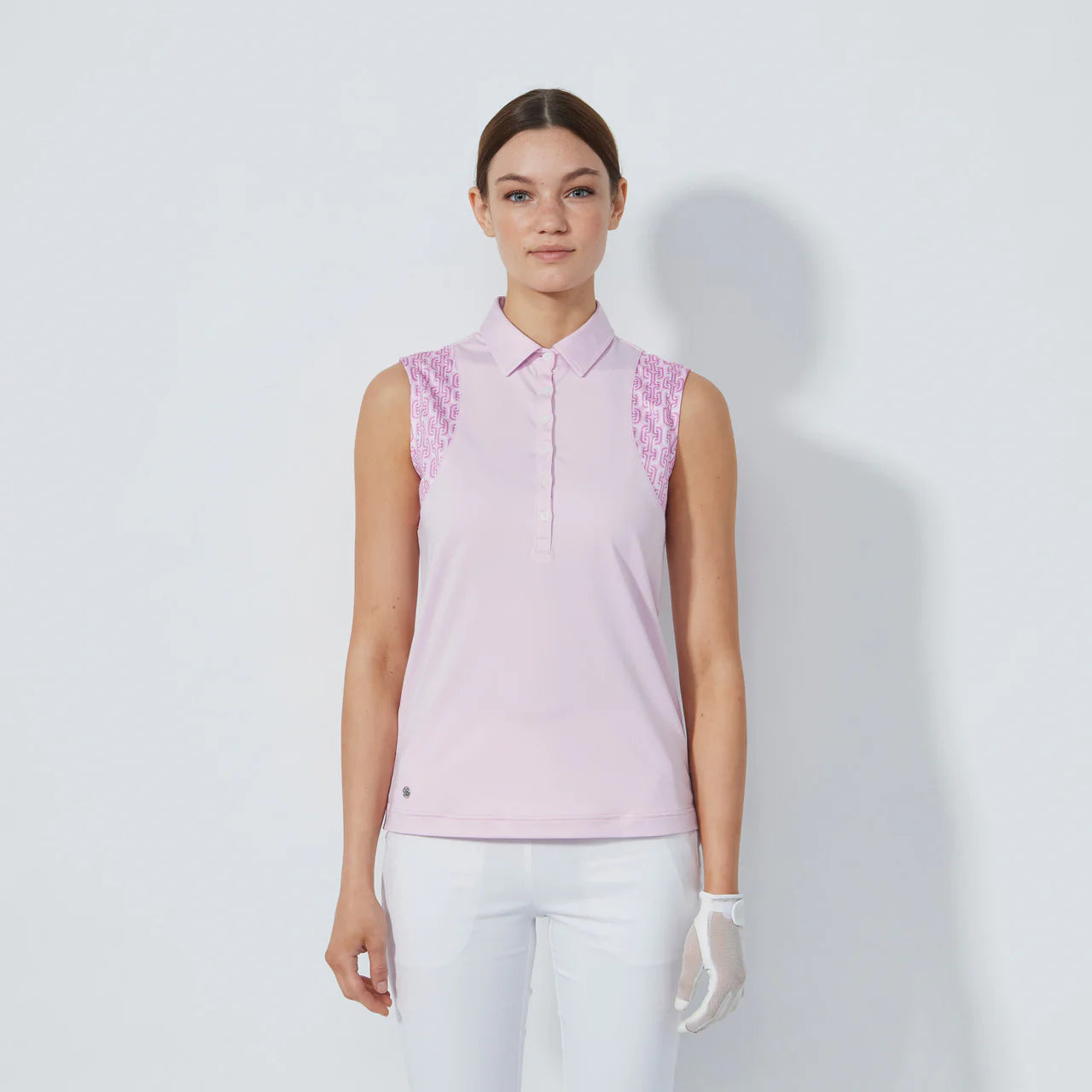 Print insert SL Polo shirt - Pink pansy