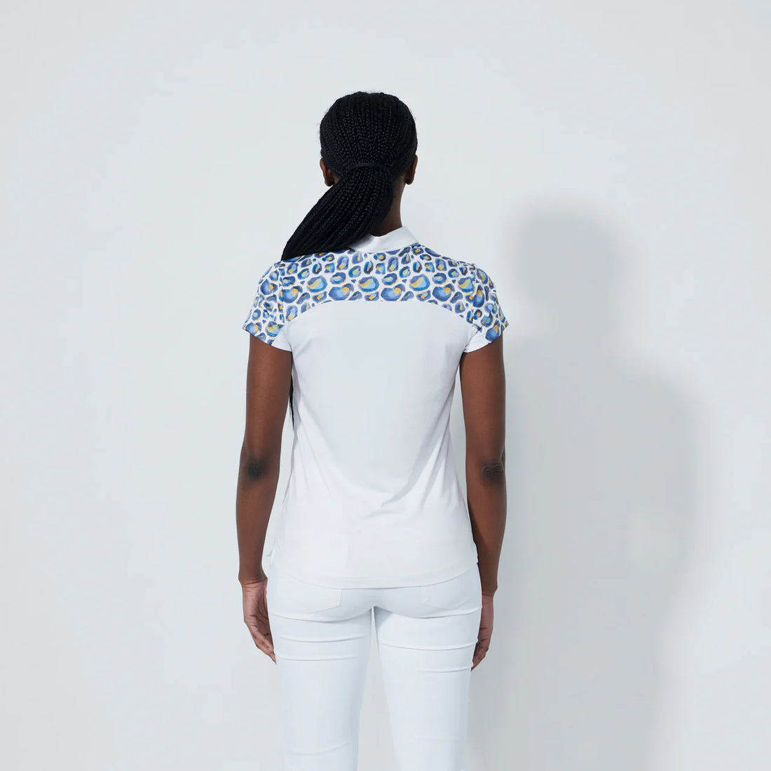 Print insert Cap Polo shirt - White