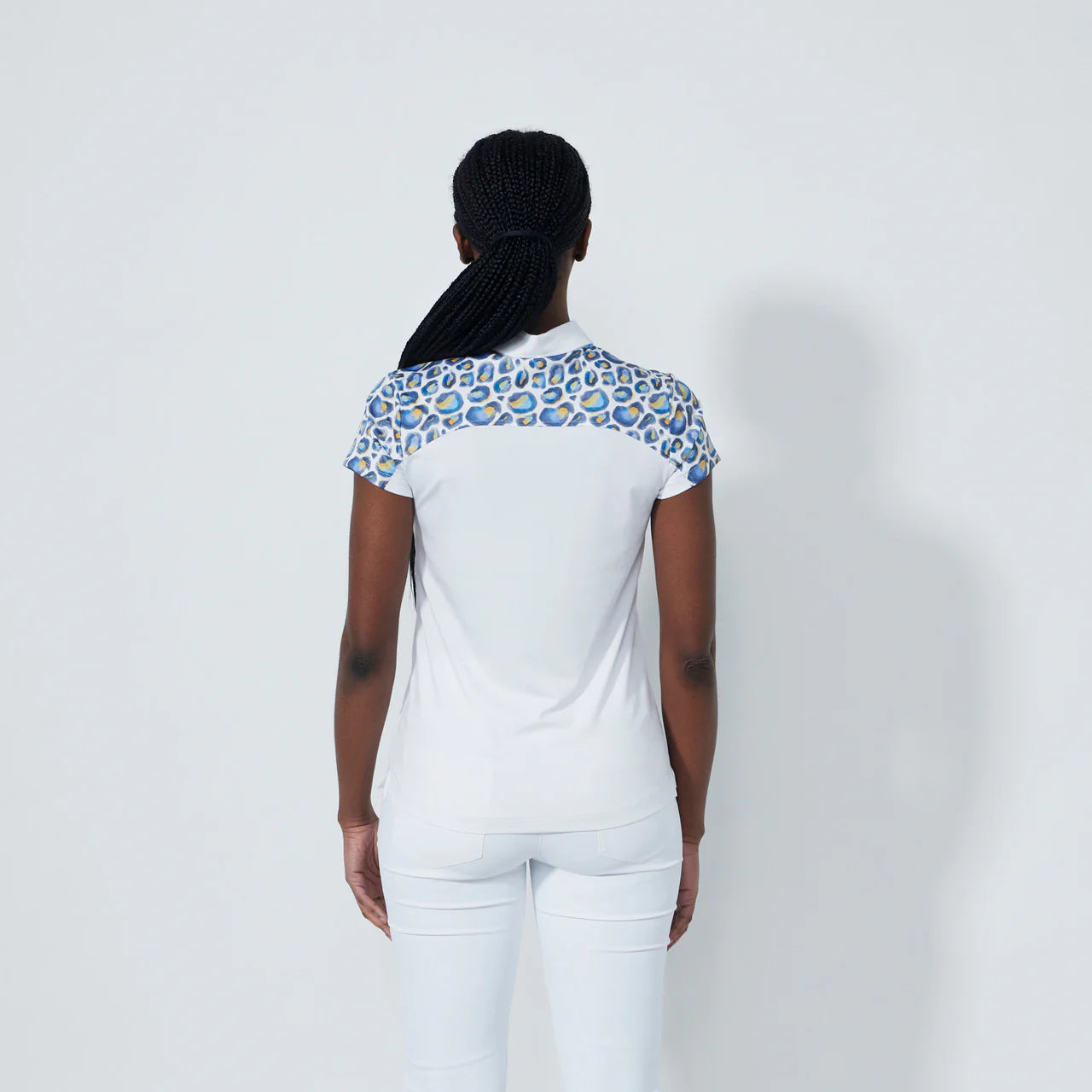 Print insert Cap Polo shirt - White