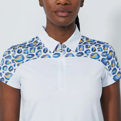 Print insert Cap Polo shirt - White