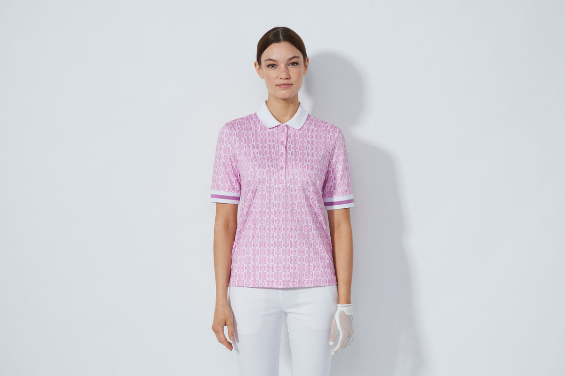 Printed 1/2S Polo shirt - Delusion Pink