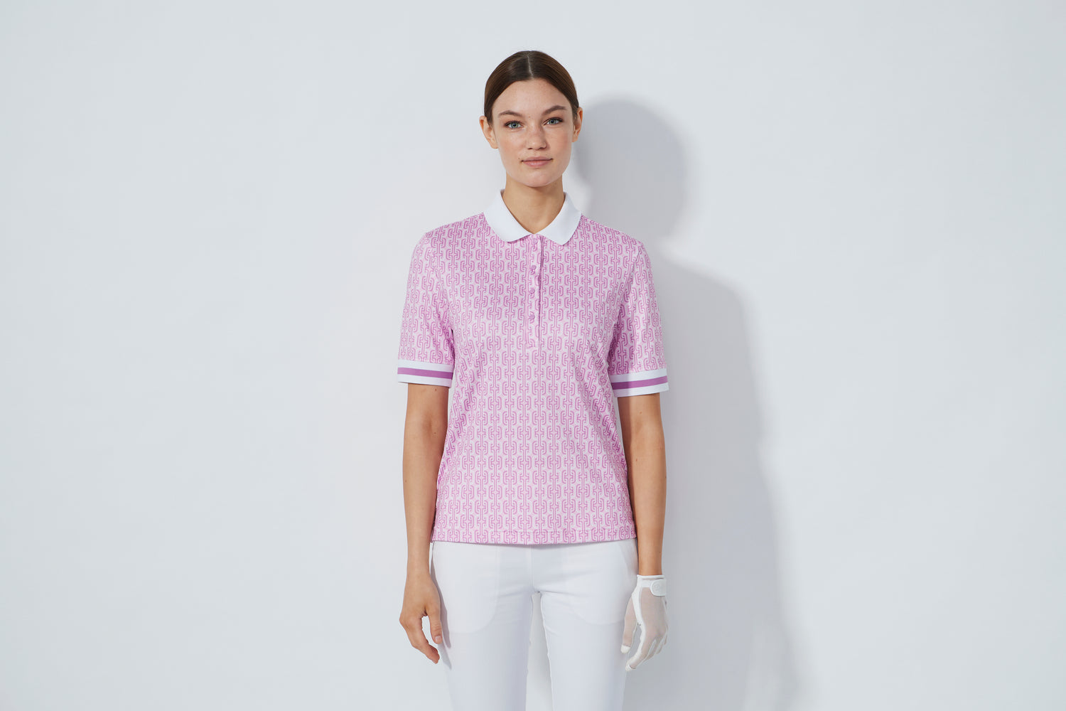 Printed 1/2S Polo shirt - Delusion Pink