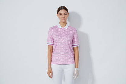 Printed 1/2S Polo shirt - Delusion Pink