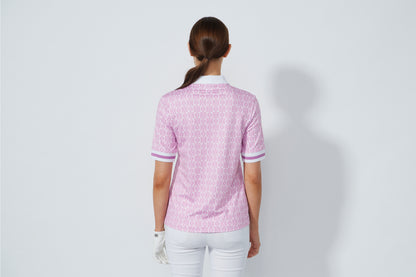 Printed 1/2S Polo shirt - Delusion Pink
