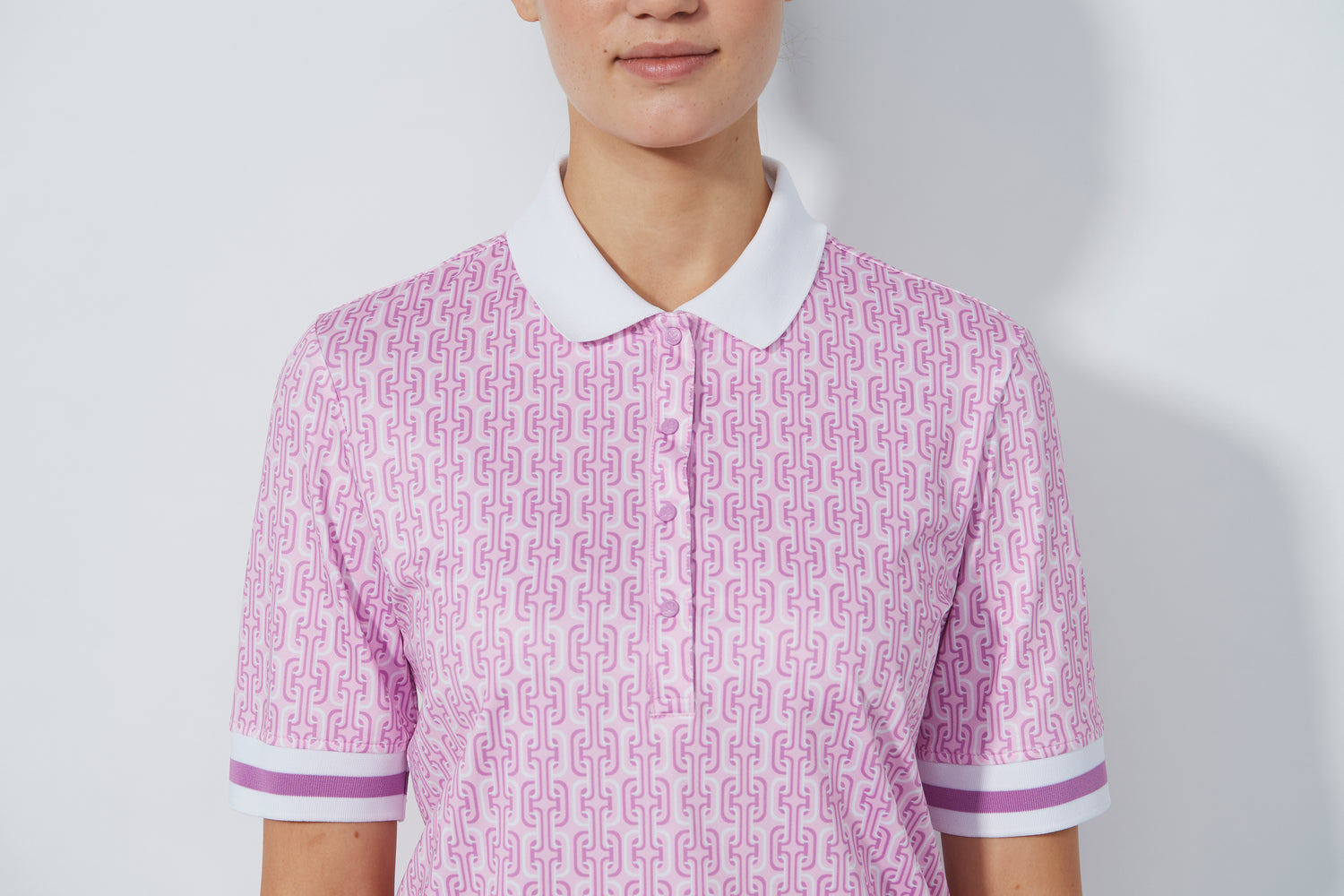 Printed 1/2S Polo shirt - Delusion Pink