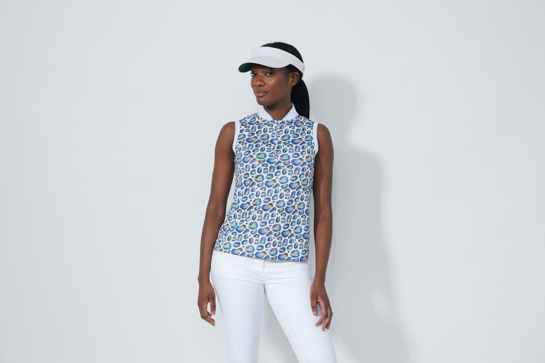 Printed SL Polo shirt - Water Leo