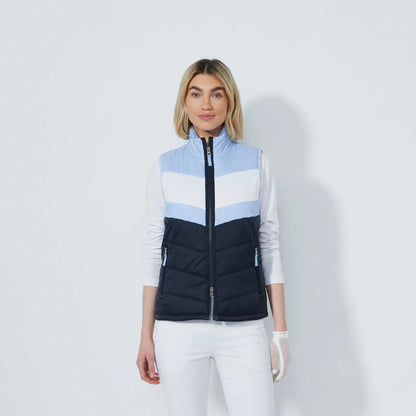 Blockstriped Padded Vest - Navy