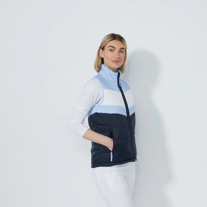 Blockstriped Padded Vest - Navy
