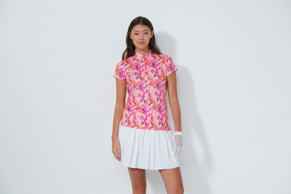 Sheermotion Cap S Polo Shirt - Artsy Leaf