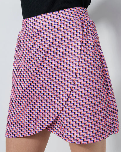 Printed Wrap Skort 38 cm - Pop Geo