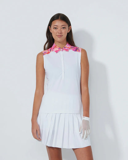 Gathered SL Polo shirt - White