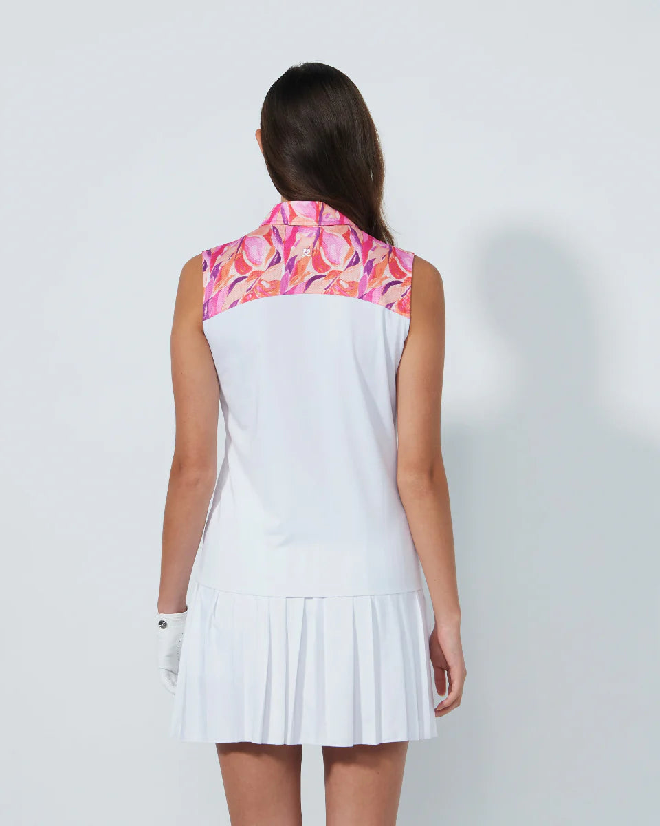 Gathered SL Polo shirt - White