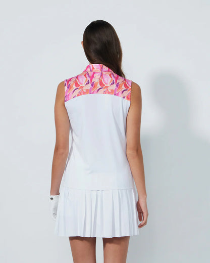 Gathered SL Polo shirt - White