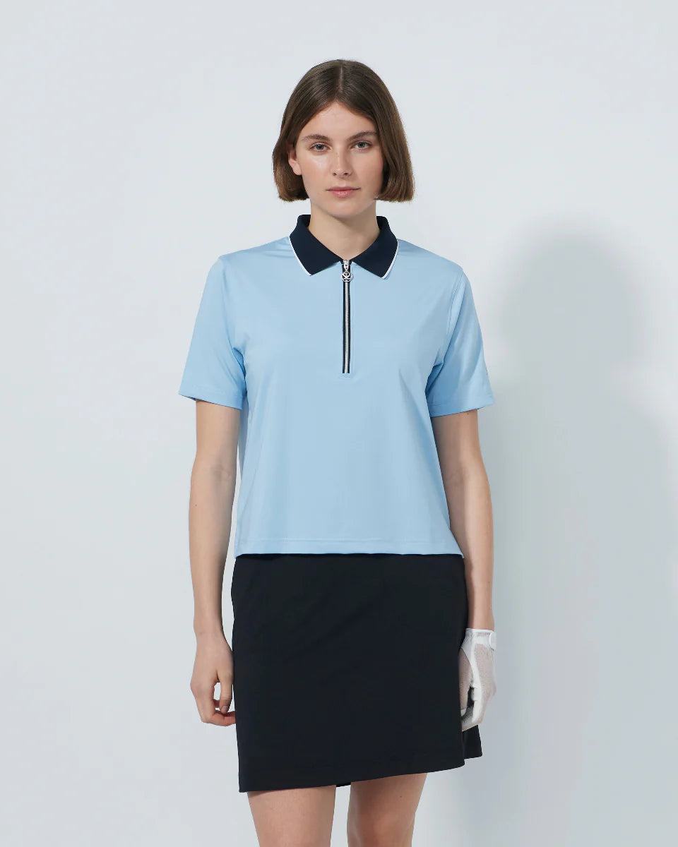Cropped SS Polo shirt - Breezy Blue