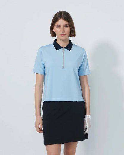 Cropped SS Polo shirt - Breezy Blue