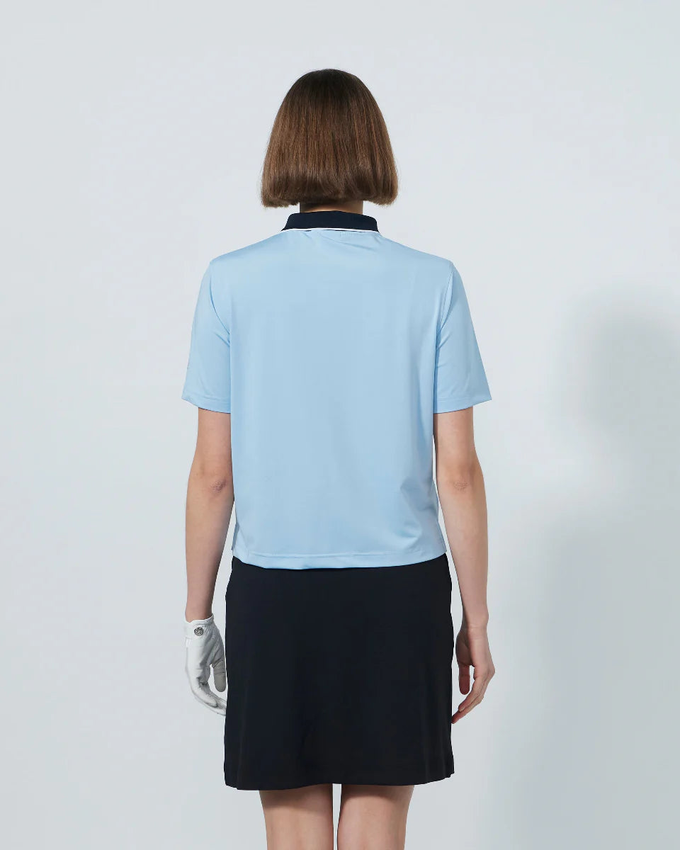 Cropped SS Polo shirt - Breezy Blue