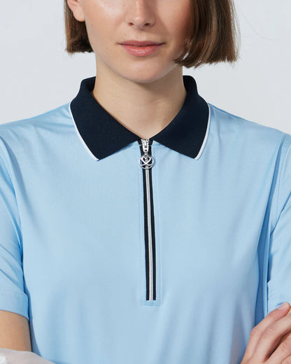 Cropped SS Polo shirt - Breezy Blue