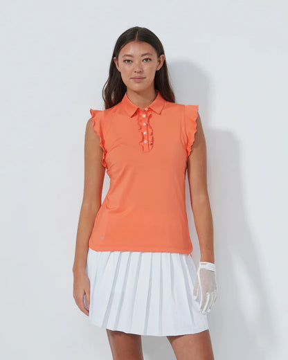 Frill SL Polo shirt - Electric Orange