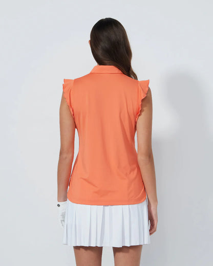 Frill SL Polo shirt - Electric Orange
