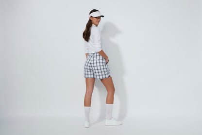 Golf Plaid Shorts 41 cm - white/black