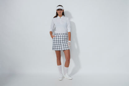 Golf Plaid Skort 45 cm - white/black