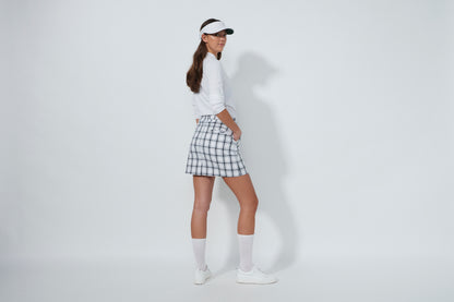 Golf Plaid Skort 45 cm - white/black