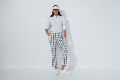 Golf Plaid Ankle pants - white/black
