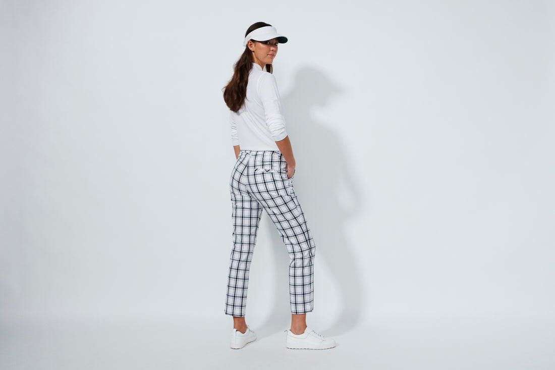 Golf Plaid Ankle pants - white/black